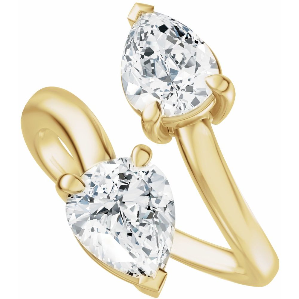 Leslie Pear 2 Stone Lab Diamond Ring