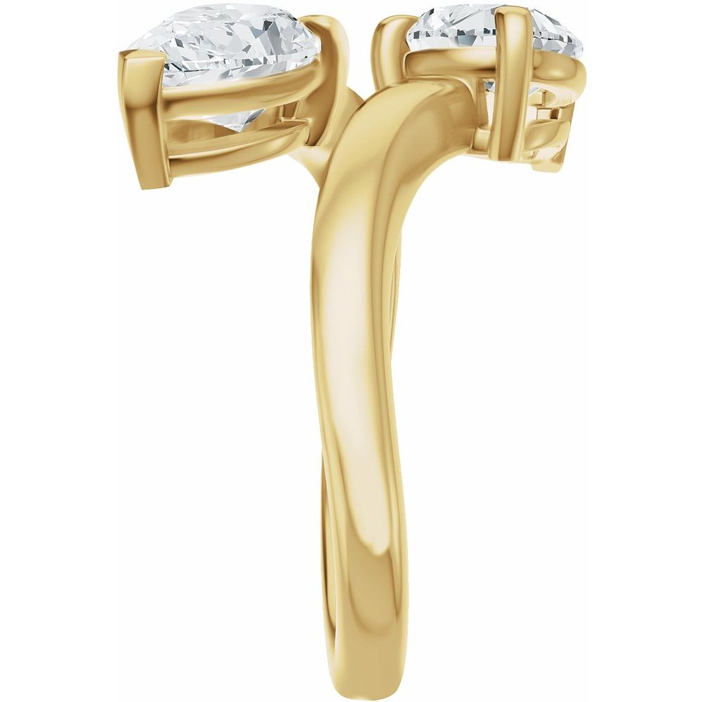 Leslie Pear 2 Stone Lab Diamond Ring