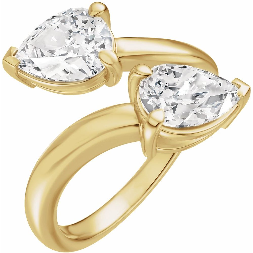 Leslie Pear 2 Stone Lab Diamond Ring