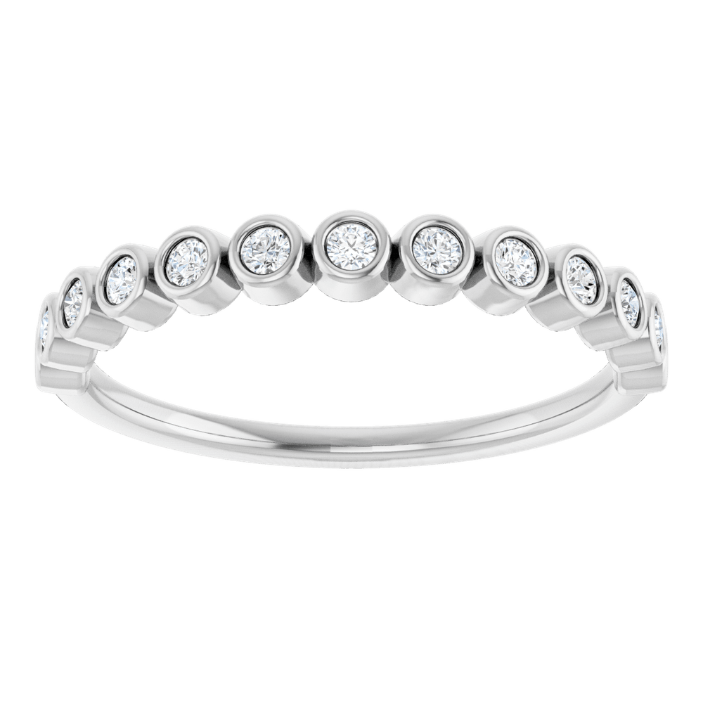 Micro Bezel Rounds Band - 14K White Gold