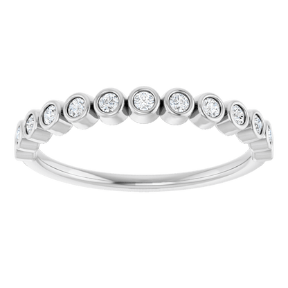 Micro Bezel Rounds Band - 14K White Gold