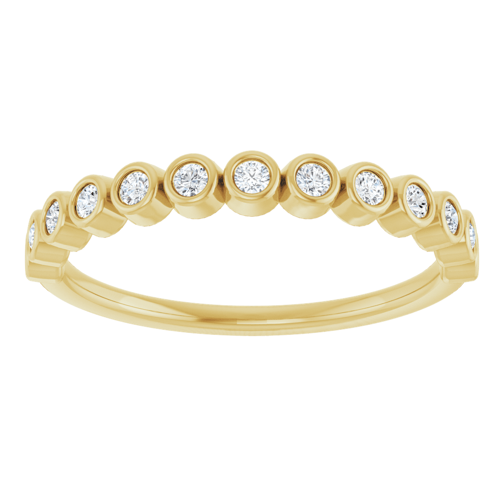 Micro Bezel Rounds Band - 14K Yellow Gold