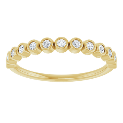 Micro Bezel Rounds Band - 14K Yellow Gold