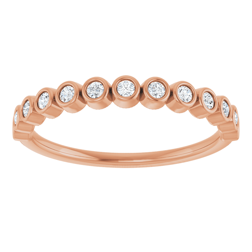 Micro Bezel Rounds Band - 14K Rose Gold