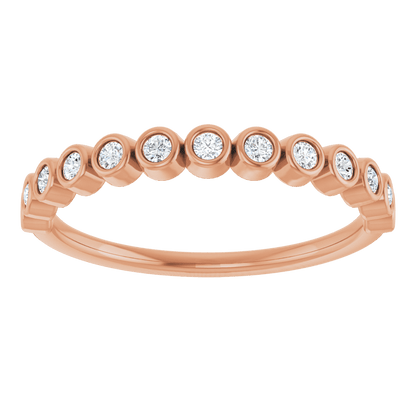 Micro Bezel Rounds Band - 14K Rose Gold