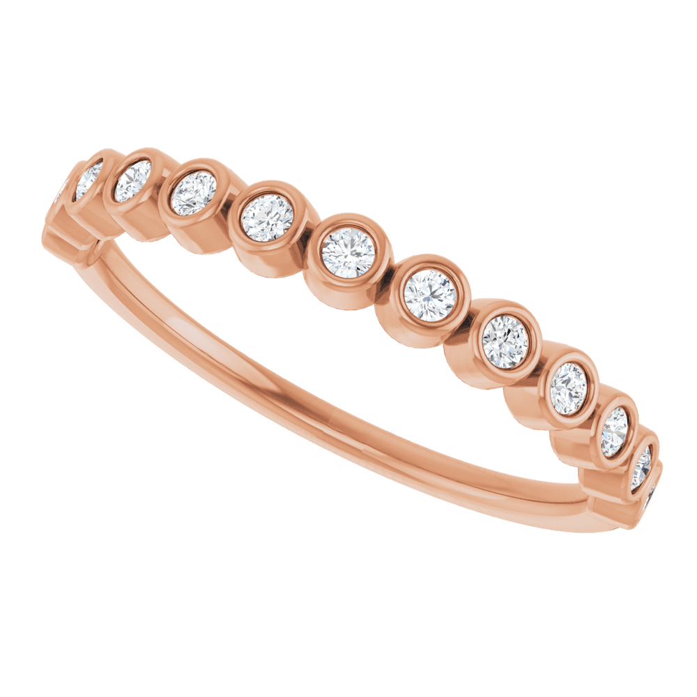 Micro Bezel Rounds Band - 14K Rose Gold