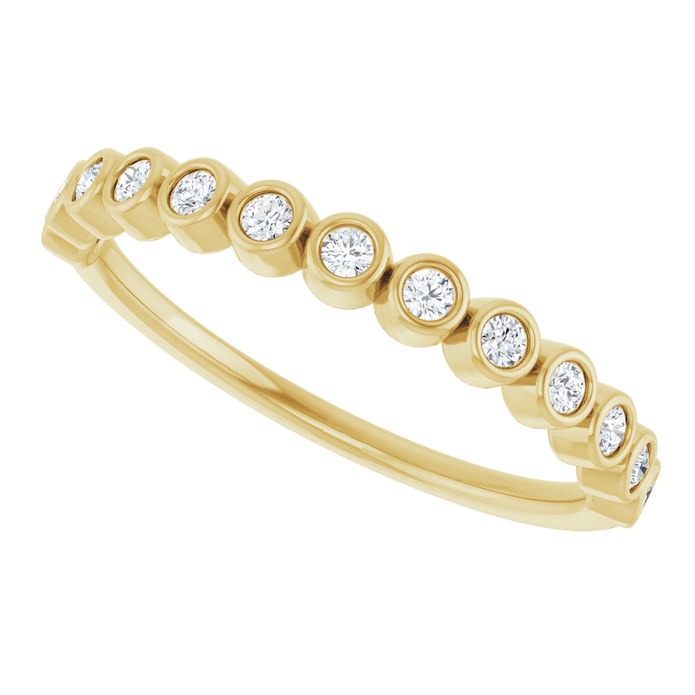 Micro Bezel Rounds Band - 14K Yellow Gold