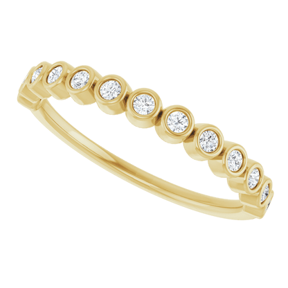 Micro Bezel Rounds Band - 14K Yellow Gold