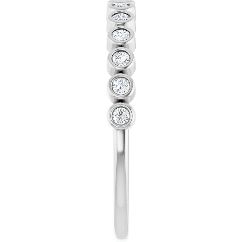 Micro Bezel Rounds Band - 14K White Gold