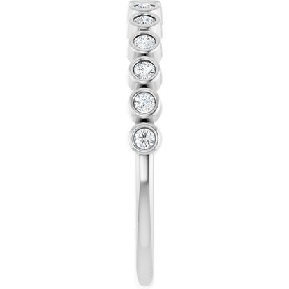 Micro Bezel Rounds Band - 14K White Gold