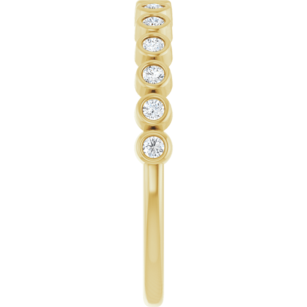 Micro Bezel Rounds Band - 14K Yellow Gold