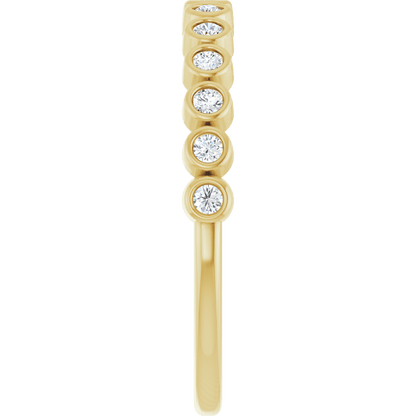 Micro Bezel Rounds Band - 14K Yellow Gold