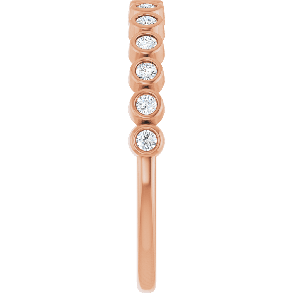 Micro Bezel Rounds Band - 14K Rose Gold