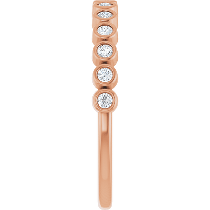 Micro Bezel Rounds Band - 14K Rose Gold