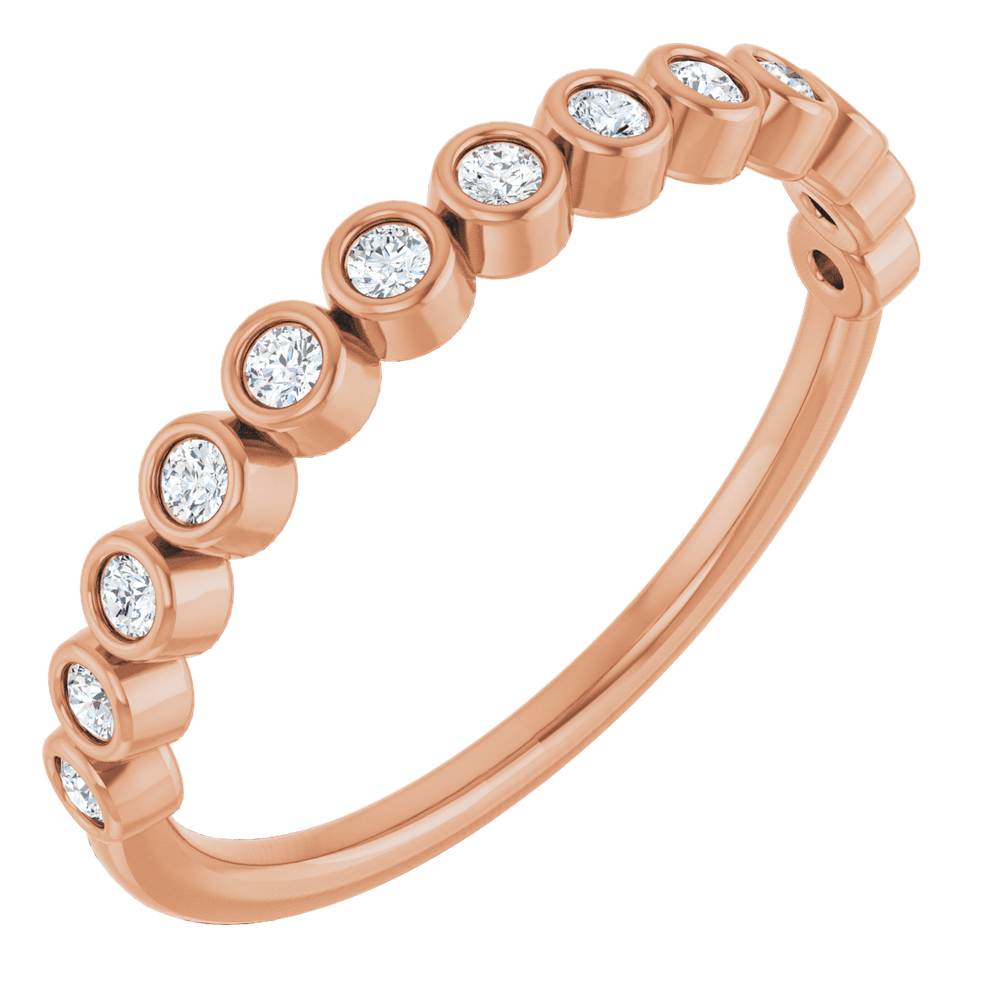 Micro Bezel Rounds Band - 14K Rose Gold
