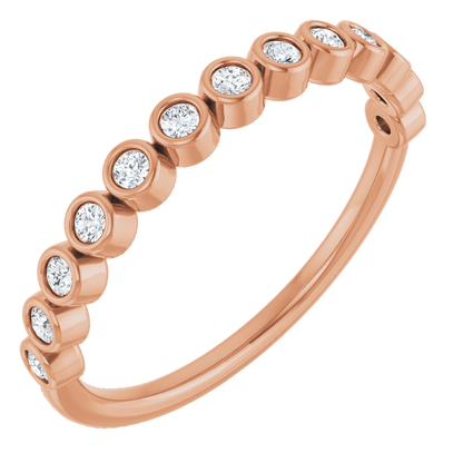 Micro Bezel Rounds Band - 14K Rose Gold
