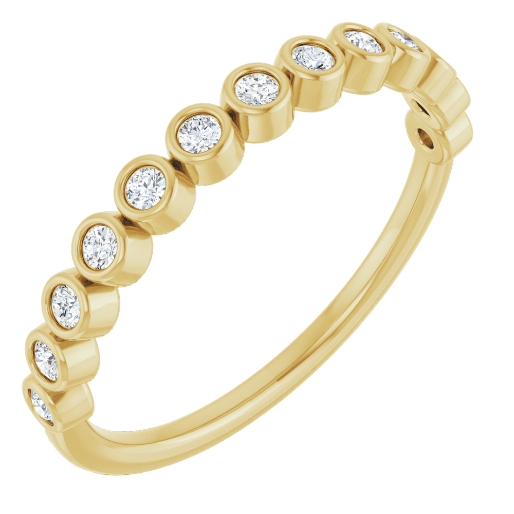 Micro Bezel Rounds Band - 14K Yellow Gold