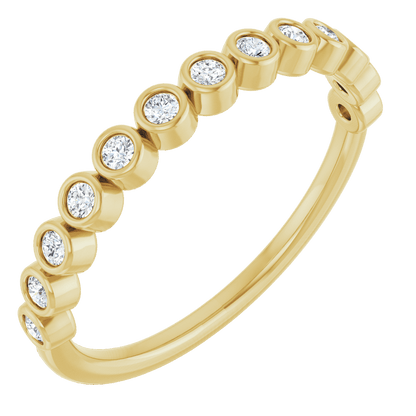 Micro Bezel Rounds Band - 14K Yellow Gold