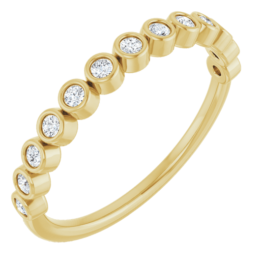 Micro Bezel Rounds Band - 14K Yellow Gold