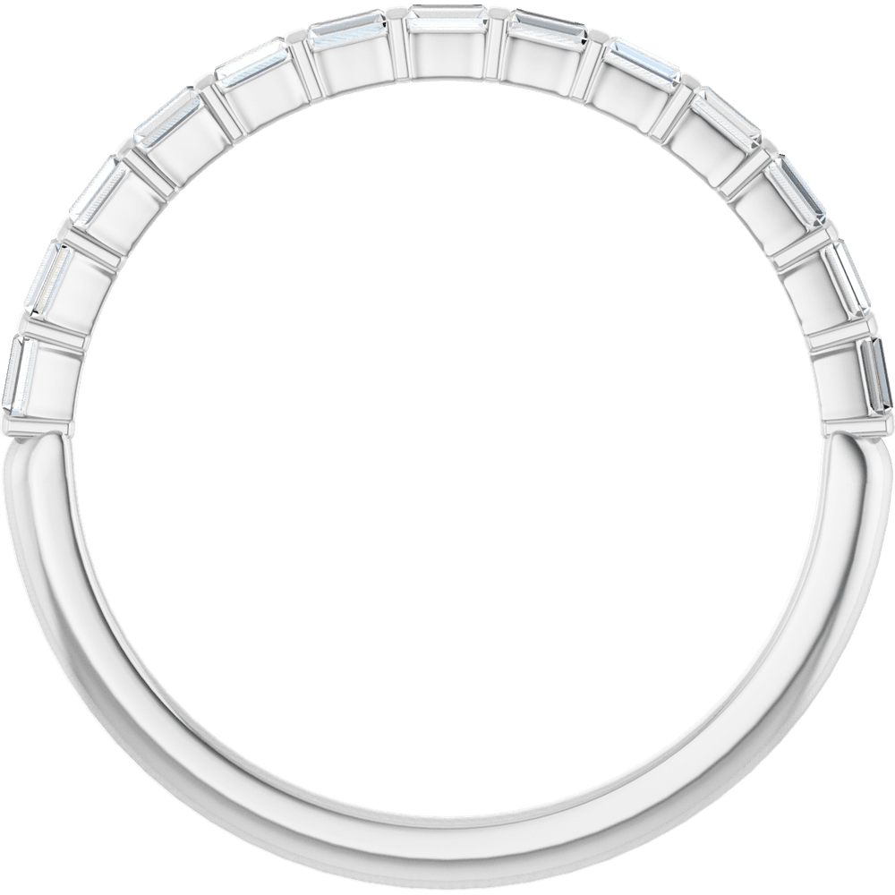 Merritt Baguette Diamond Band - 2 x 1 mm - 14K White Gold / Platinum