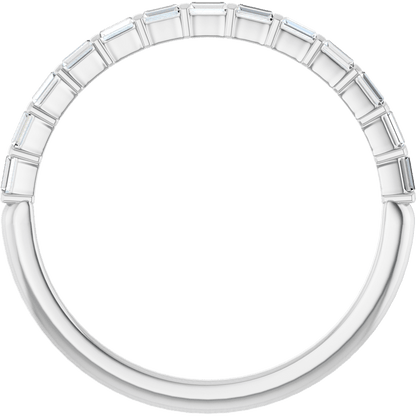Merritt Baguette Diamond Band - 2 x 1 mm - 14K White Gold / Platinum