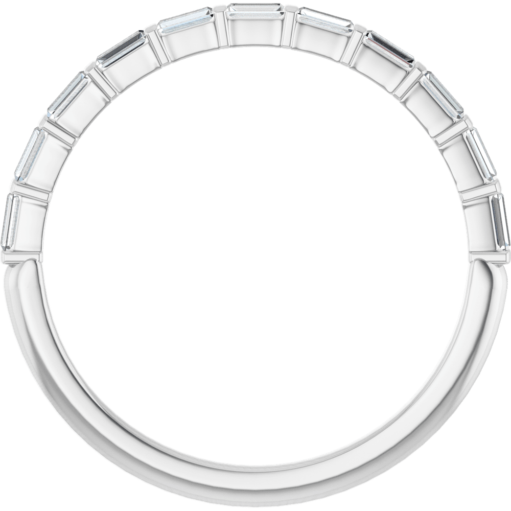 Merritt Baguette Diamond Band - 2.5 x 1 mm - 14K White Gold / Platinum