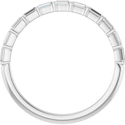 Merritt Baguette Diamond Band - 2.5 x 1 mm - 14K White Gold / Platinum