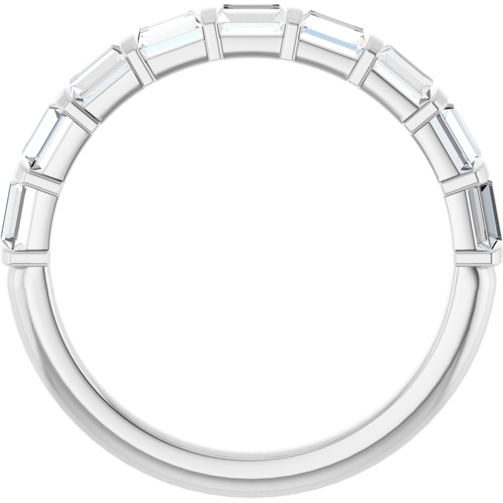 Merritt Baguette Diamond Band - 3 x 2.5 mm - 14K White Gold / Platinum