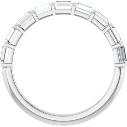 Merritt Baguette Diamond Band - 3 x 2.5 mm - 14K White Gold / Platinum