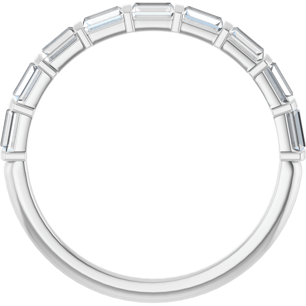 Merritt Baguette Diamond Band - 3 x 2 mm - 14K White Gold / Platinum