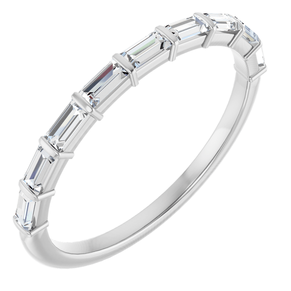 Merritt Baguette Diamond Band - 3 x 1.5 mm - 14K White Gold / Platinum