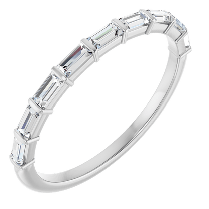 Merritt Baguette Diamond Band - 3 x 1.5 mm - 14K White Gold / Platinum