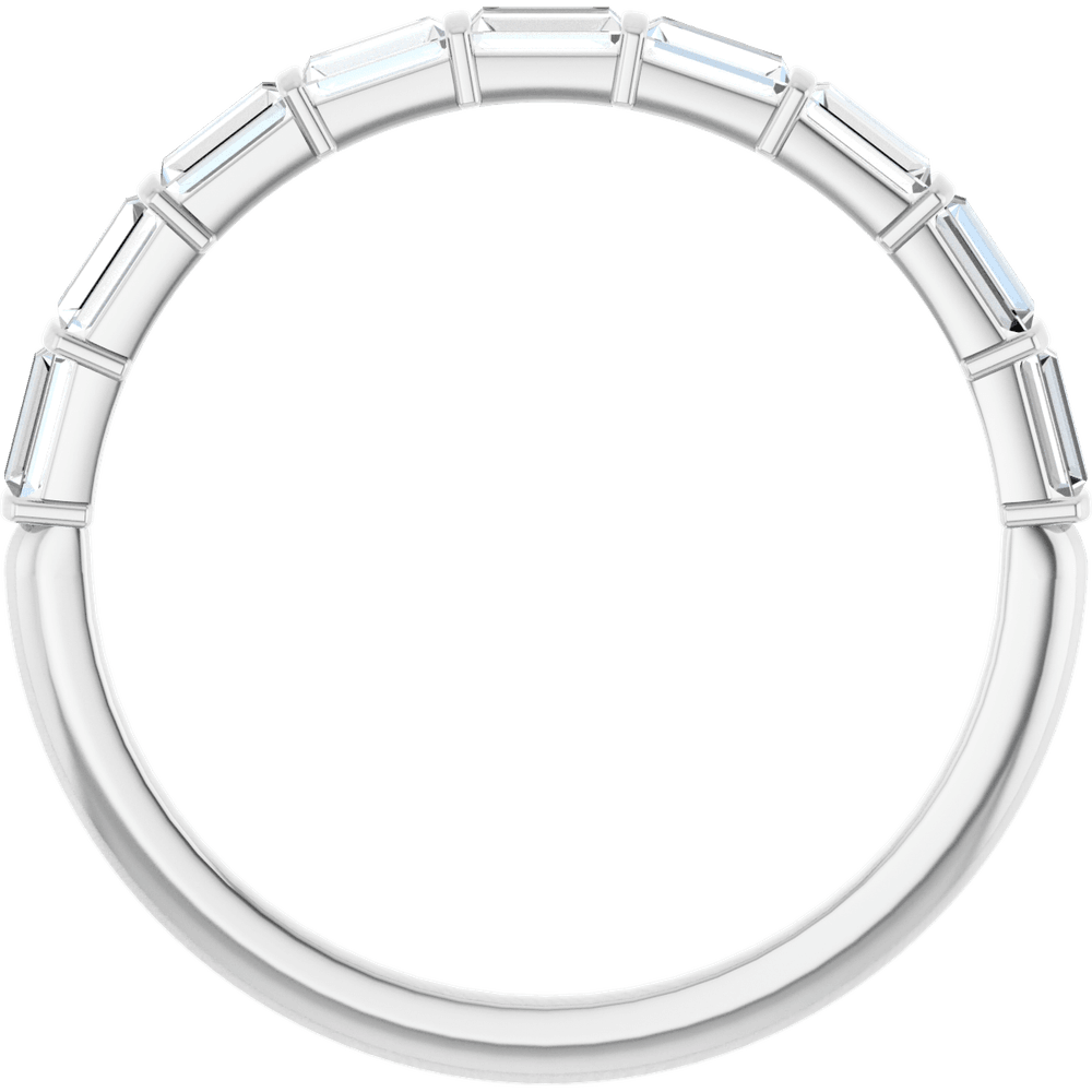 Merritt Baguette Diamond Band - 3 x 1.5 mm - 14K White Gold / Platinum
