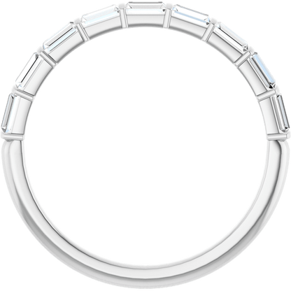 Merritt Baguette Diamond Band - 3 x 1.5 mm - 14K White Gold / Platinum