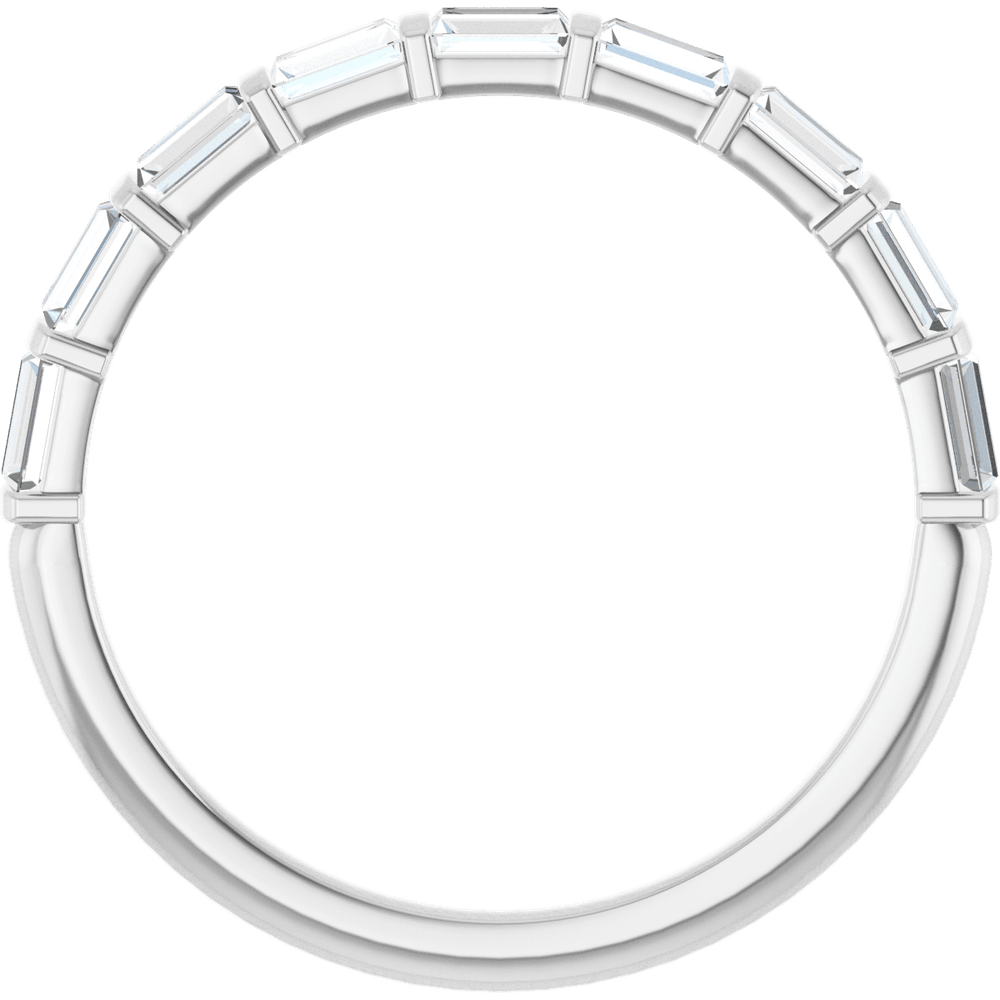 Merritt Baguette Diamond Band - 3 x 1.5 mm - 14K White Gold / Platinum