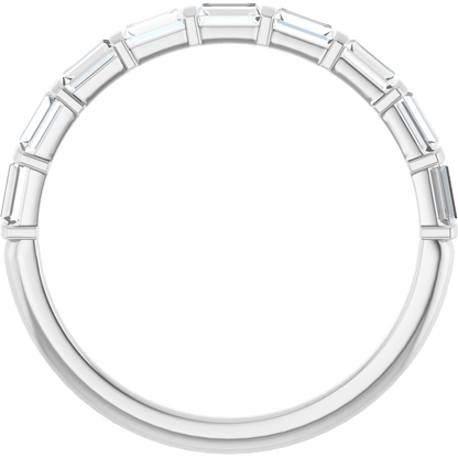 Merritt Baguette Diamond Band - 3 x 1.5 mm - 14K White Gold / Platinum