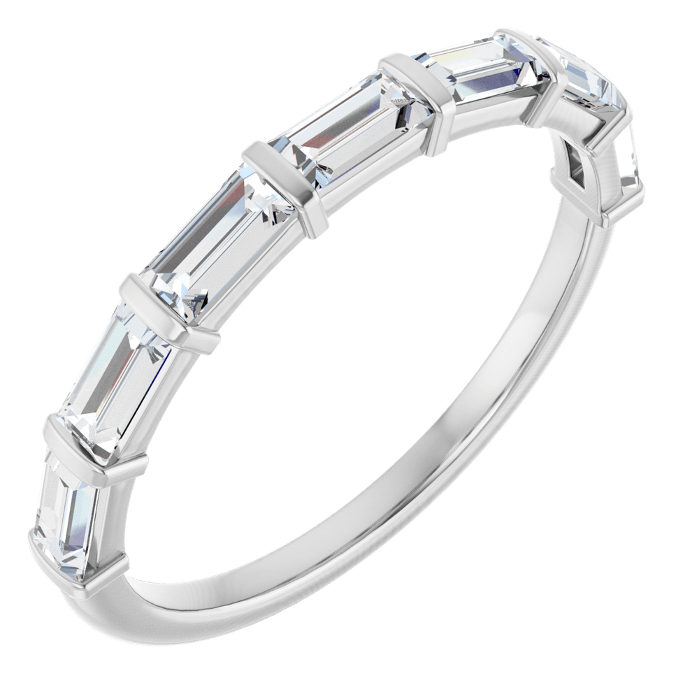 Merritt Baguette Diamond Band - 4 x 2 mm - 14K White Gold / Platinum