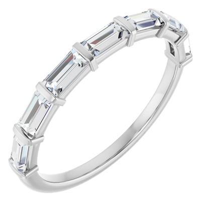 Merritt Baguette Diamond Band - 4 x 2 mm - 14K White Gold / Platinum