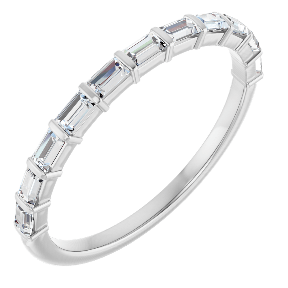 Merritt Baguette Diamond Band - 2.5 x 1.5 mm - 14K White Gold / Platinum