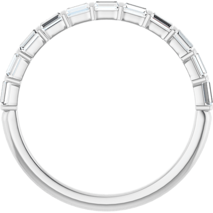 Merritt Baguette Diamond Band - 2.5 x 1.5 mm - 14K White Gold / Platinum
