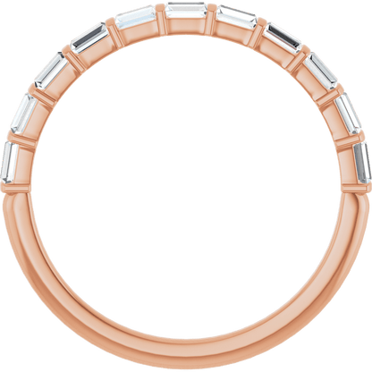 Merritt Baguette Diamond Band - 2.5 x 1.5 mm - 14K Rose Gold