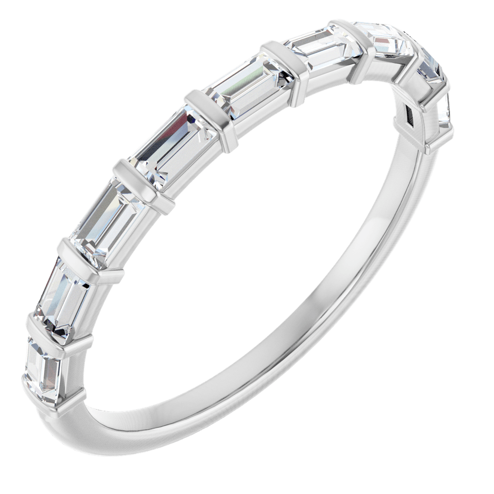 Merritt Baguette Diamond Band - 3 x 1.5 mm - 14K White Gold / Platinum
