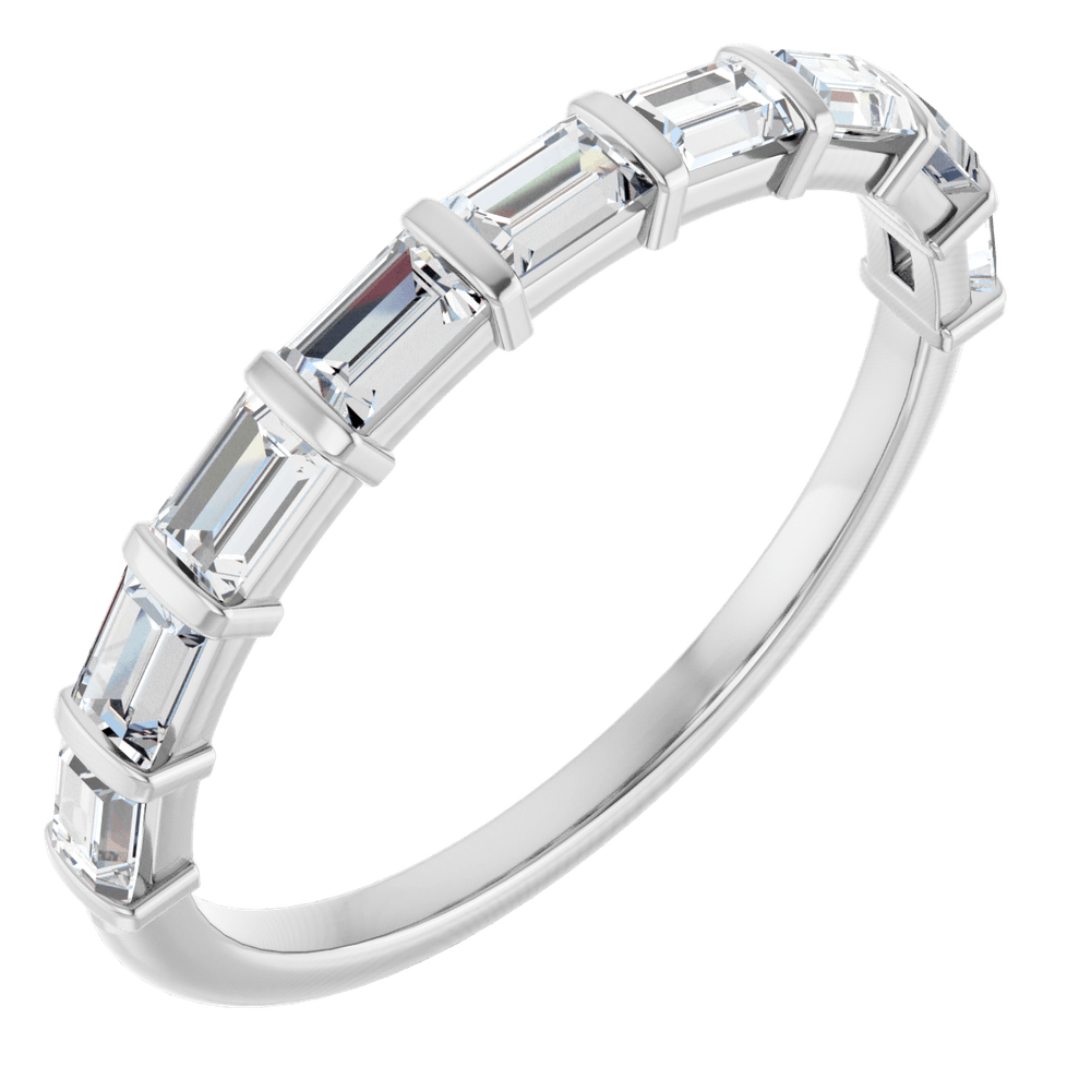 Merritt Baguette Diamond Band - 3 x 2 mm - 14K White Gold / Platinum