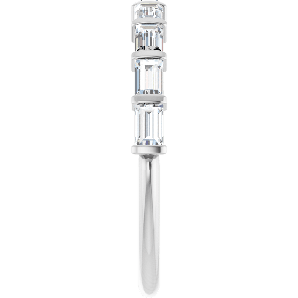 Merritt Baguette Diamond Band - 3 x 2 mm - 14K White Gold / Platinum