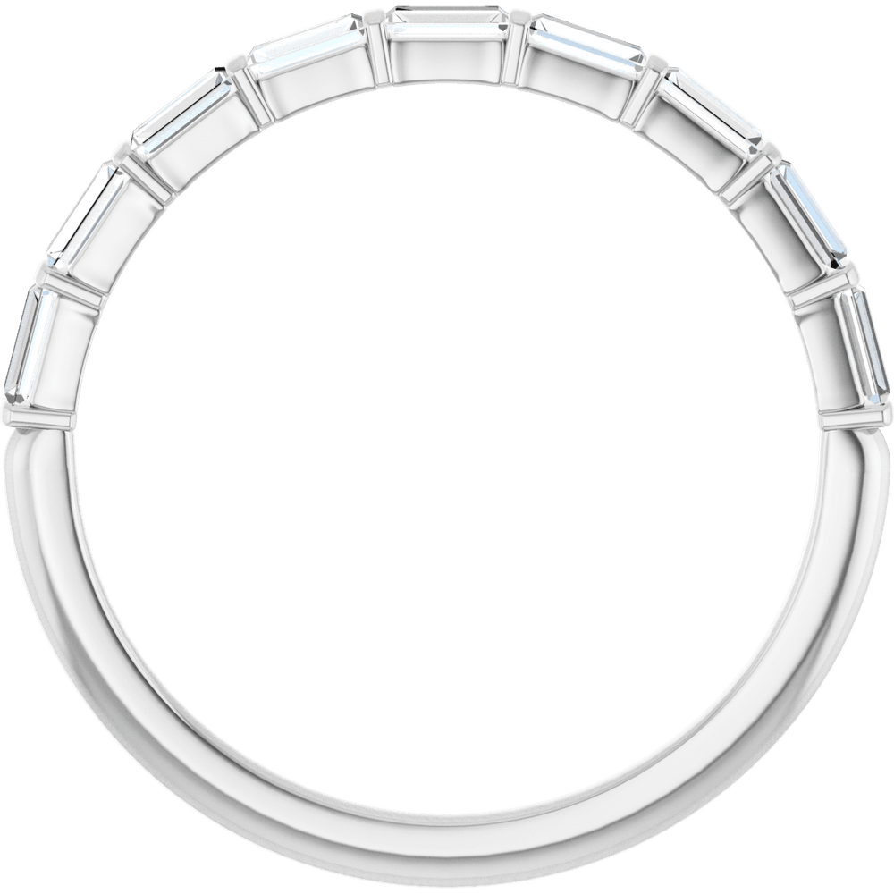Merritt Baguette Diamond Band - 3 x 1.3 mm - 14K White Gold / Platinum