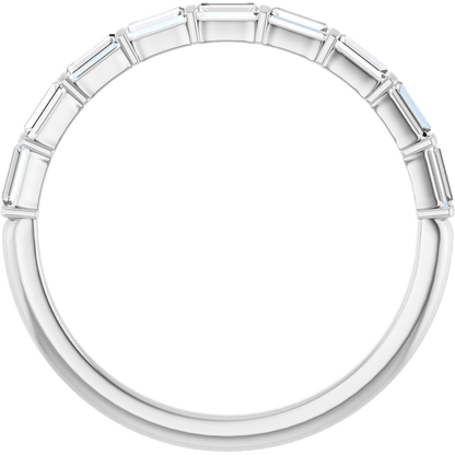 Merritt Baguette Diamond Band - 3 x 1.3 mm - 14K White Gold / Platinum