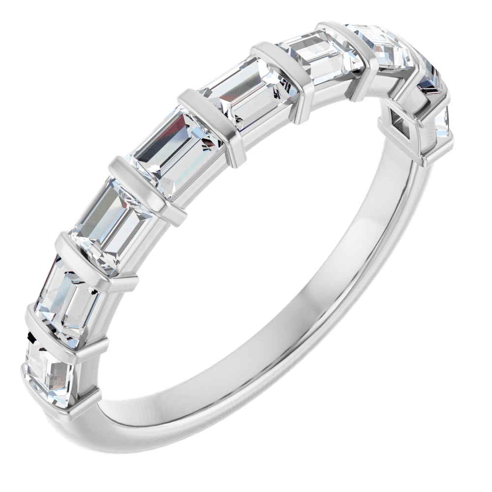 Merritt Baguette Diamond Band - 3 x 2.5 mm - 14K White Gold / Platinum