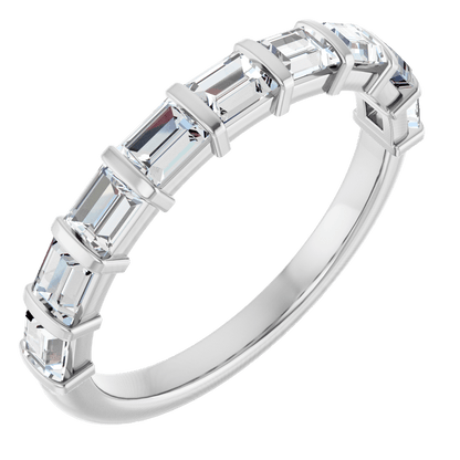 Merritt Baguette Diamond Band - 3 x 2.5 mm - 14K White Gold / Platinum