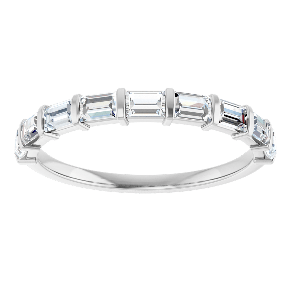 Merritt Baguette Diamond Band - 3 x 2 mm - 14K White Gold / Platinum