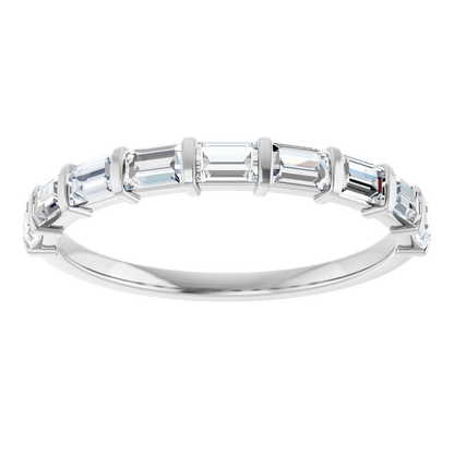 Merritt Baguette Diamond Band - 3 x 2 mm - 14K White Gold / Platinum